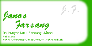 janos farsang business card